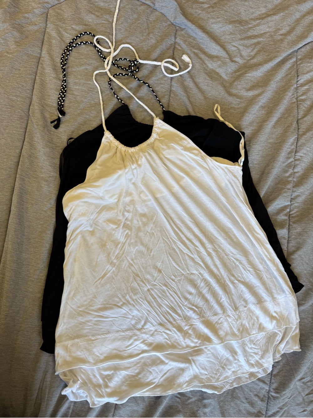 Old Navy White and Black Halter Camisoles